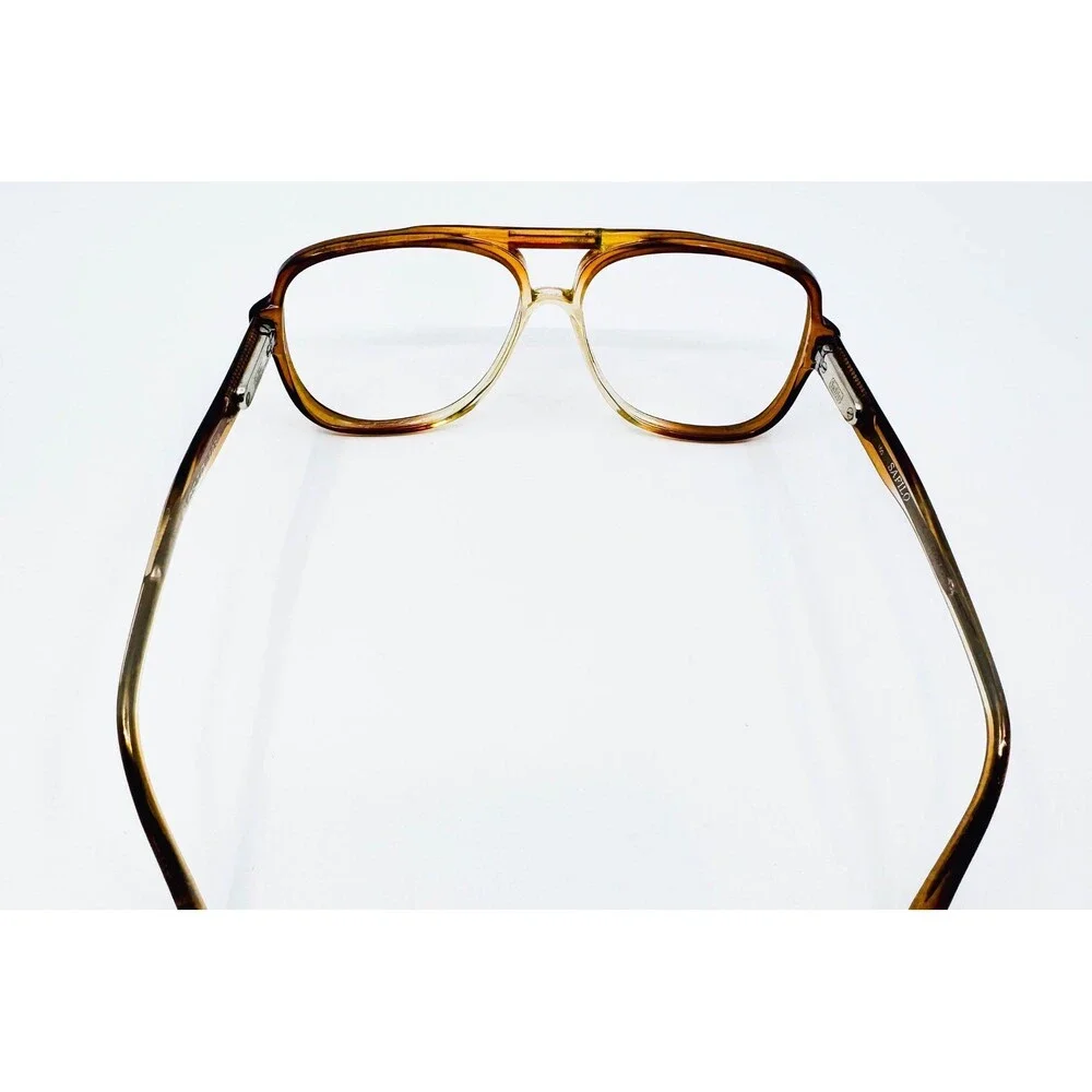 Safilo Elasta 1030 Eyeglass Frames Mens Brown Aviator Double Bridge Italy 56-16
